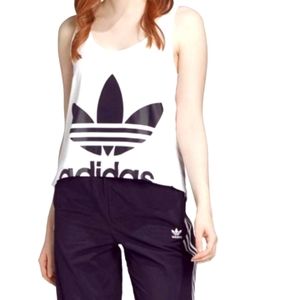 Adidas Womens XL, WHITE ADIDAS ORIGINALS CROPPED TANK TOP